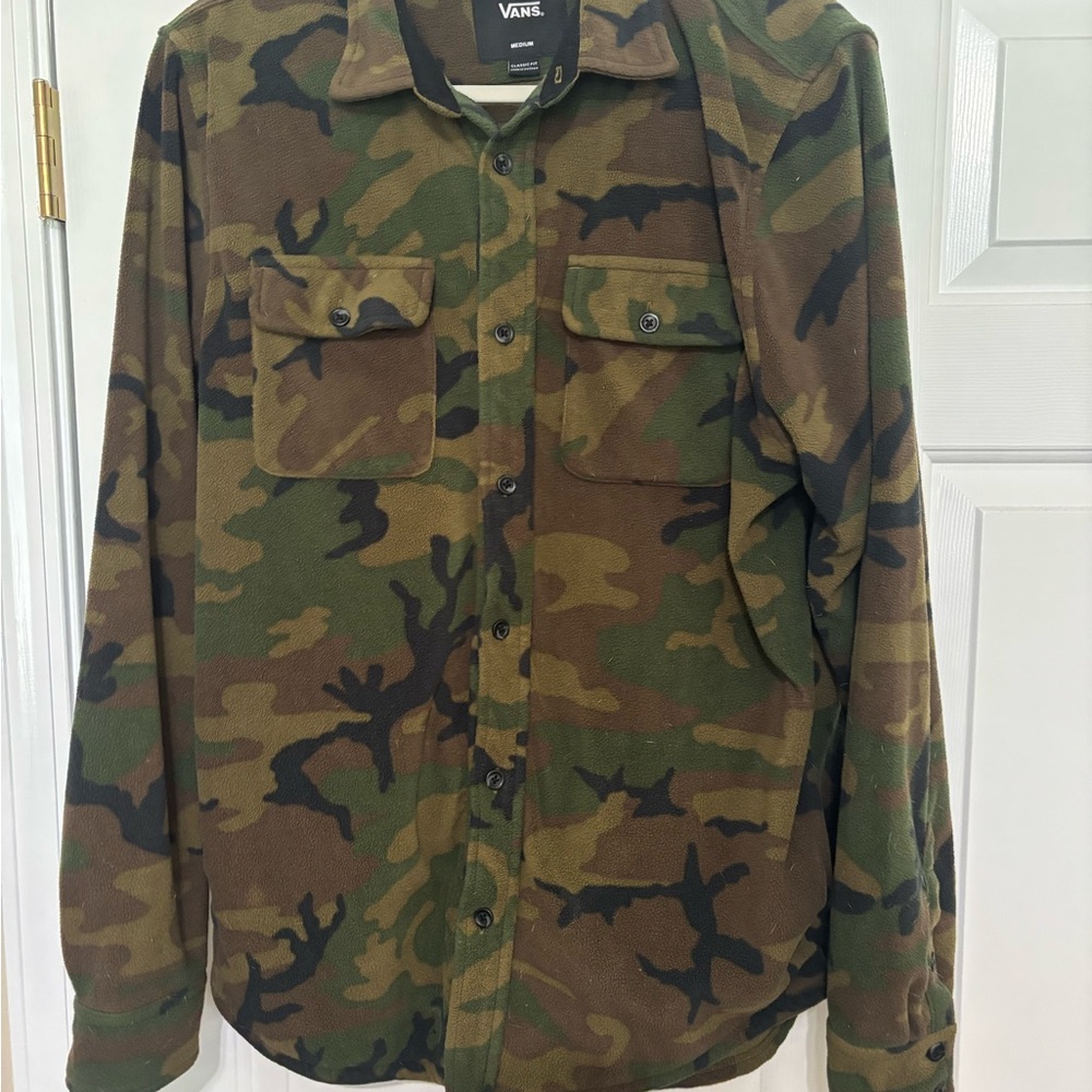 Vans Men's Green and Brown Camouflage Field Jacket